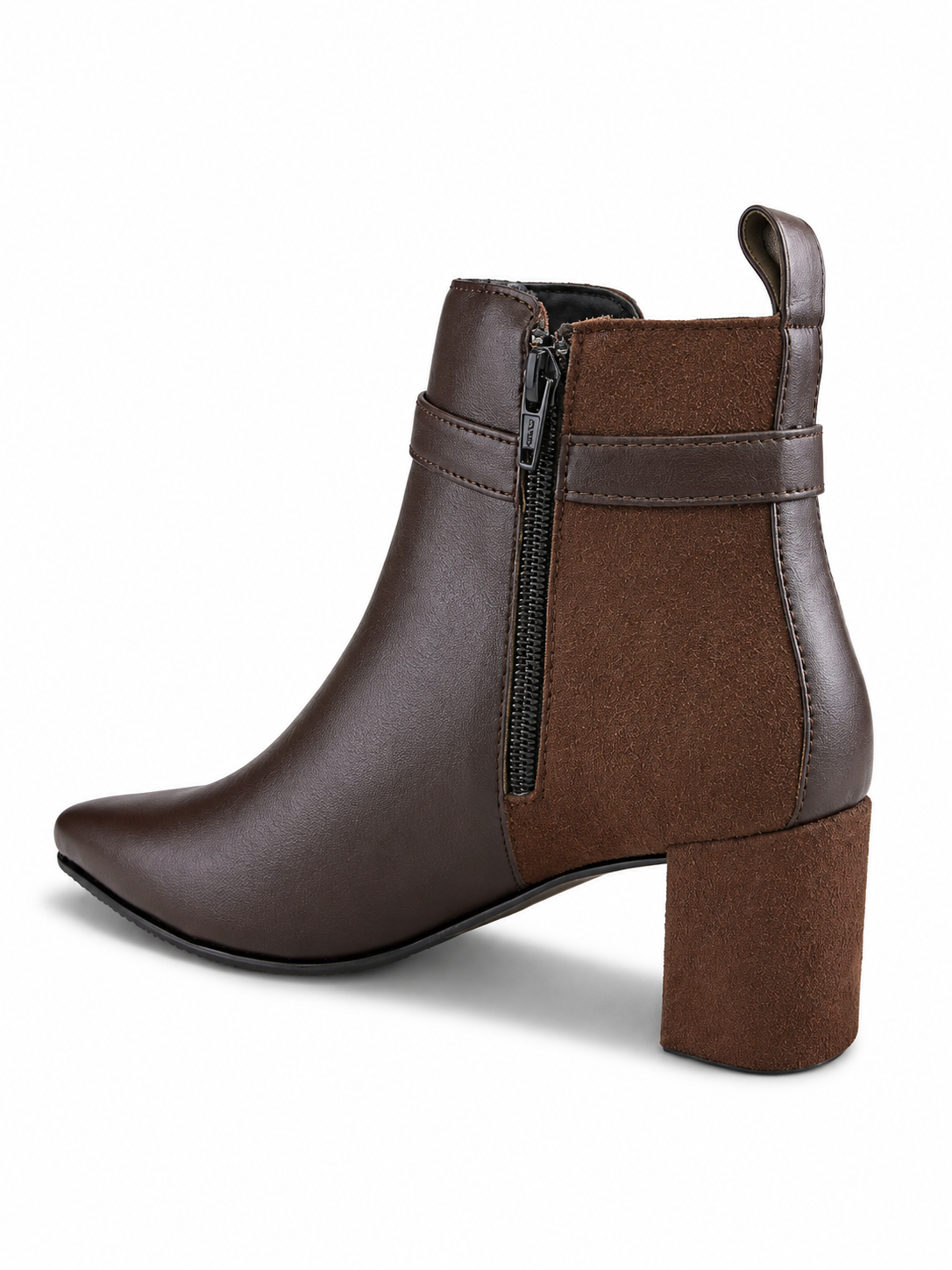 Women Pointed Toe Zip Regular Boots