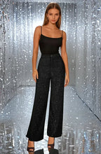 Black Shimmer Parallel Trousers