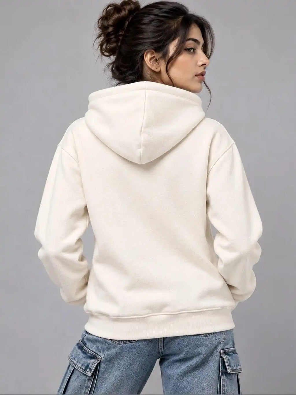 Women Printed Hooded Sweatshirt