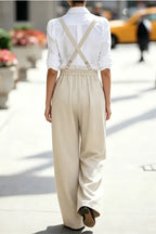 Off White Solid Pleated Trousers