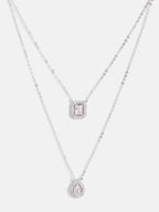 Silver-Toned Brass Silver-Plated Layered Necklace