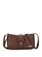 Solid Adjustable Strap Structured Sling Bag