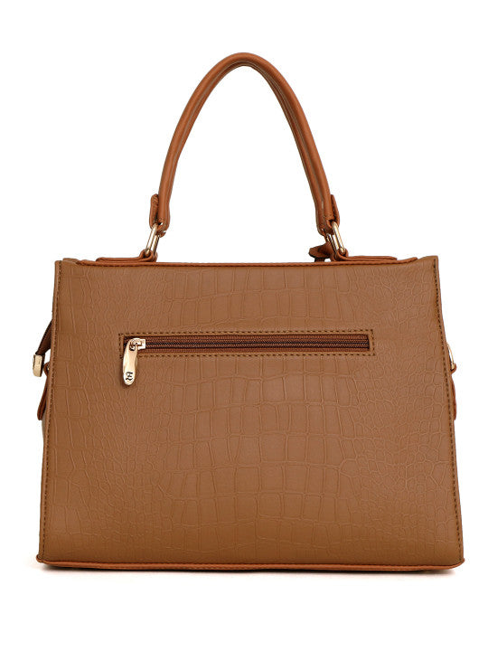 Detachable Strap Buckle Detail Structured Shoulder Bag