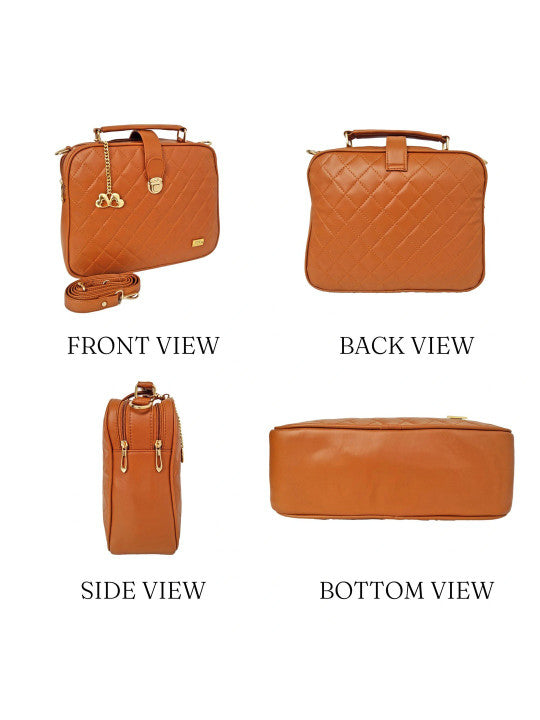 PU Structured Handheld Bag with Quilted
