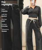 Dark Grey Solid Mid Rise Trousers