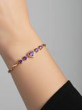 Women American Diamond Rose Gold-Plated Wraparound Bracelet