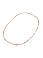 Brass Rose Gold-Plated Cubic Zirconia Necklace
