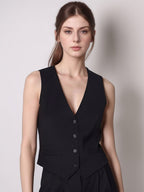 Sleeveless V-Neck Slim-Fit Waistcoat