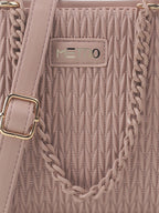 Textured Medium Structured Satchel Bag