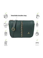 Solid In Built Mobile Pouch Buckle Detail Structured Sling Bag