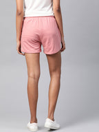 Women Dusty Pink Solid Regular Shorts