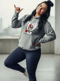 Women Printed Hooded Sweatshirt