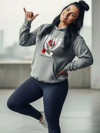 Women Printed Hooded Sweatshirt