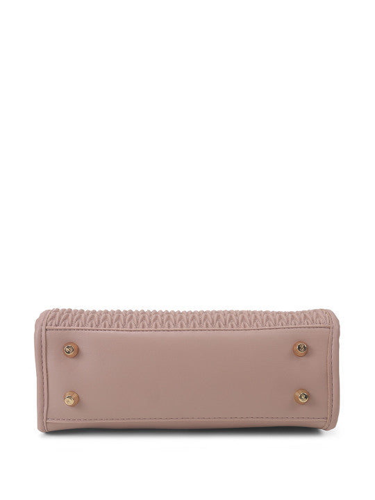 Textured Medium Structured Satchel Bag