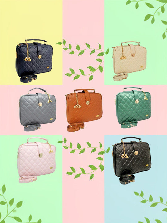 PU Structured Handheld Bag with Quilted