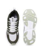 Women Olive Mesh Lace-Ups Running Sports Shoes