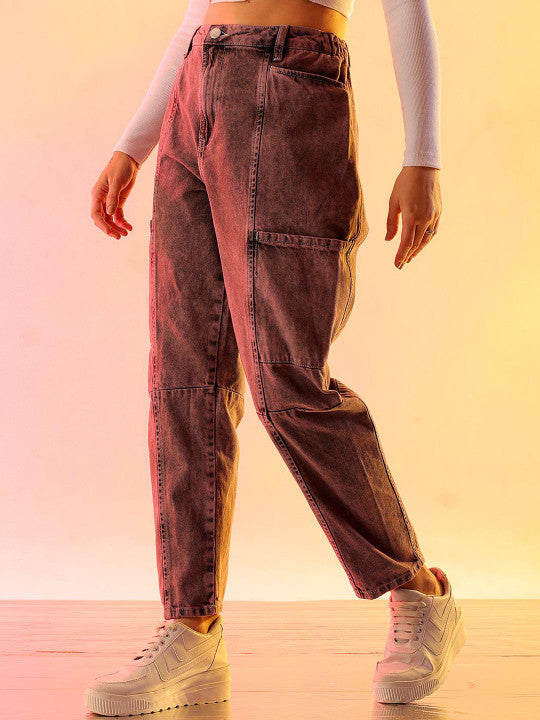 Women Boyfriend Fit High-Rise Jeans