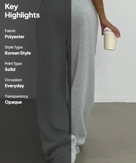 Grey Mid-Rise Embroidered Pants