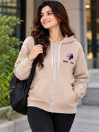 Women Printed Hooded Sweatshirt