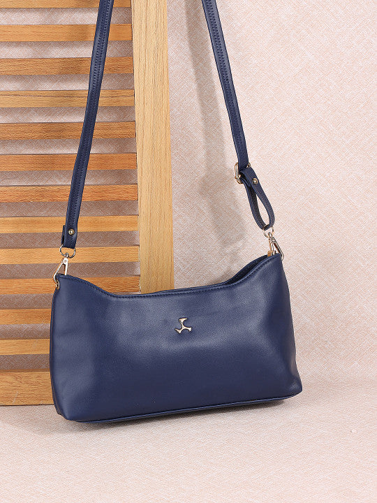 Solid Small Structured Shoulder Bag