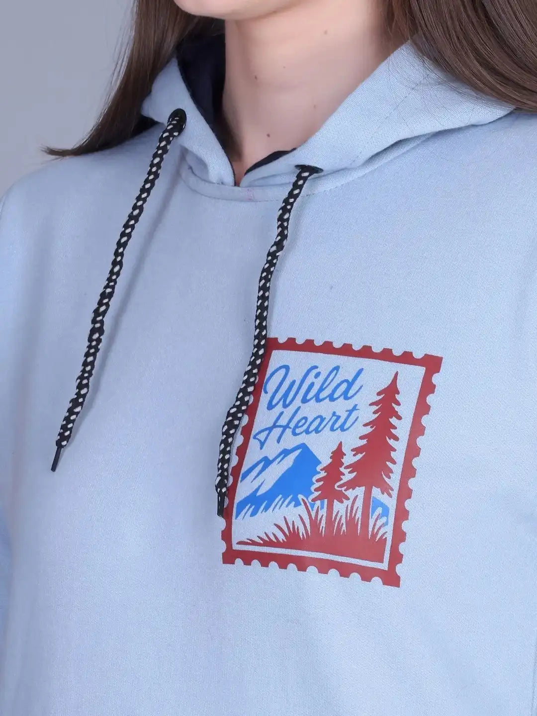 Women Printed Hooded Sweatshirt