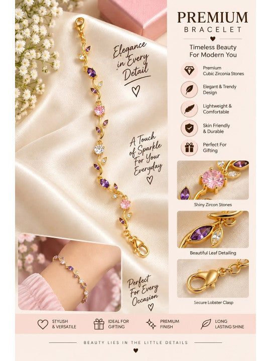 Women Gold-Plated Charm Bracelet