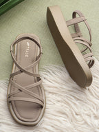 Strappy Open Toe Flats with Bows