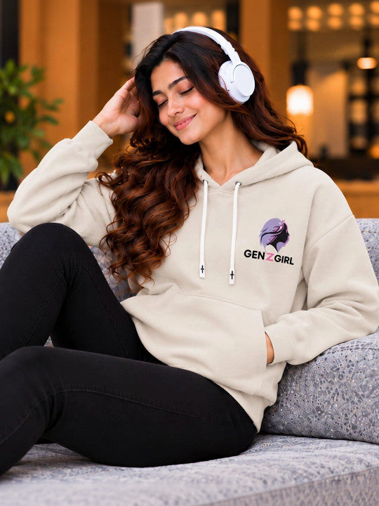 Women Printed Hooded Sweatshirt