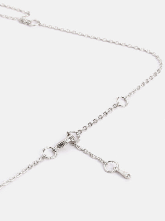 Silver-Toned Brass Silver-Plated Layered Necklace