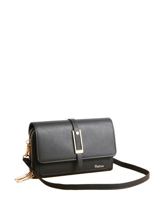Solid PU Structured Sling Bag