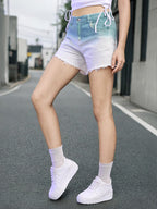 Women Washed Slim Fit Denim Shorts