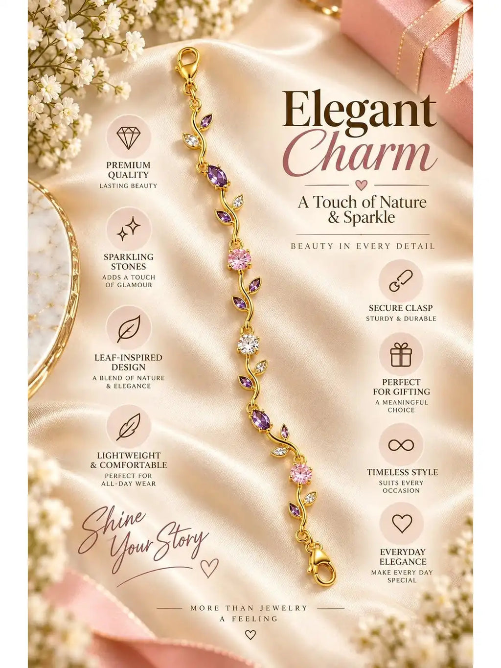 Women Gold-Plated Charm Bracelet