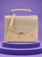 Animal Textured Small Structured Satchel Bag