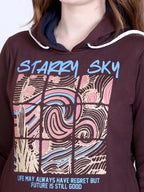 Women Printed Hooded Sweatshirt