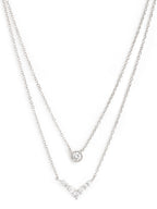 Silver-Plated Layered Crystal Necklace