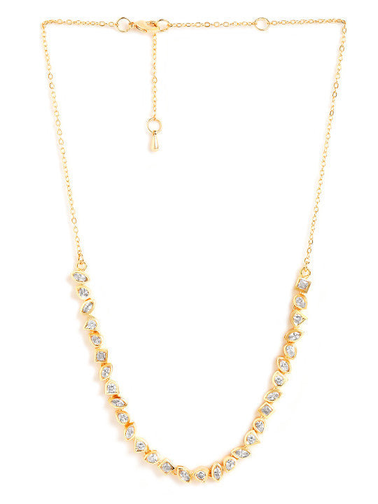 Gold-Plated Crystals Studded Necklace