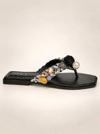 Women Embellished Party Open Toe Flats