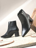 Women Black Solid Synthetic Trendy Ankle Pointed Shape Boots