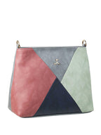 Colourblocked Medium Structured Shoulder Bag