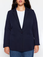 Notched Lapel Collar Single-Breasted Blazer