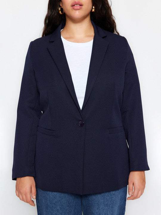 Notched Lapel Collar Single-Breasted Blazer