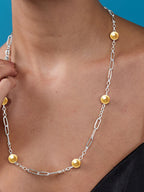 18KT Silver-Plated Pearls Beaded Necklace