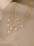 Set Of 6 Gold-Plated Necklace