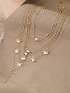 Set Of 6 Gold-Plated Necklace
