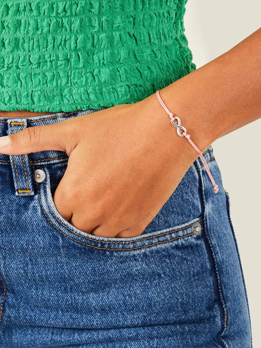 Silver-Plated Crystals-Studded Wraparound Bracelet