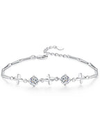 Women Cubic Zirconia Silver-Plated Charm Bracelet