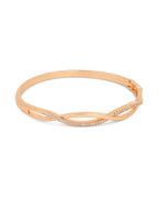 Rose Gold-Plated American Diamond Studded Kada Bracelet