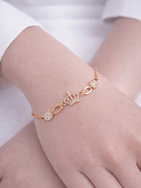 Women Rose Gold-Plated Link Bracelet