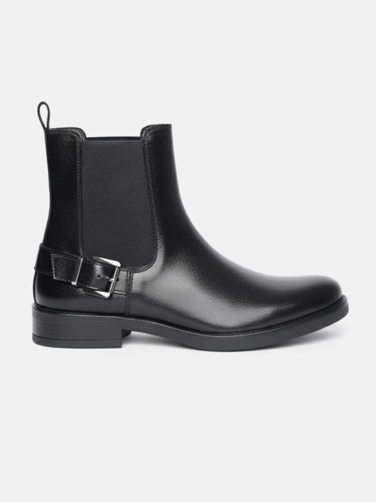 The Life Co. Women Stacked Heel Chelsea Boots with Buckle Detail