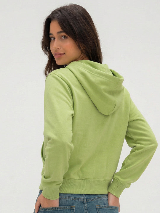 Women Printed Hooded Sweatshirt